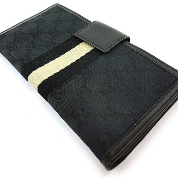 GUCCI Long Wallet GG Canvas Beige Canvas x Leather Authentic USED - Picture 3 of 10